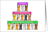 Teacher Appreciation Day Kindergarten Teacher Cartoon Cats card