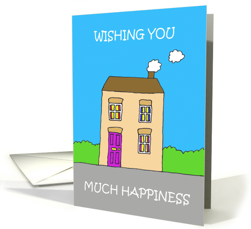 New Home Happiness Congratulations Cute Cartoon House card (1433102)