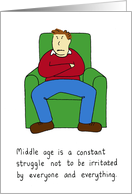 Middle Aged Male Birthday Humour Grumpy Man in His Armchair card
