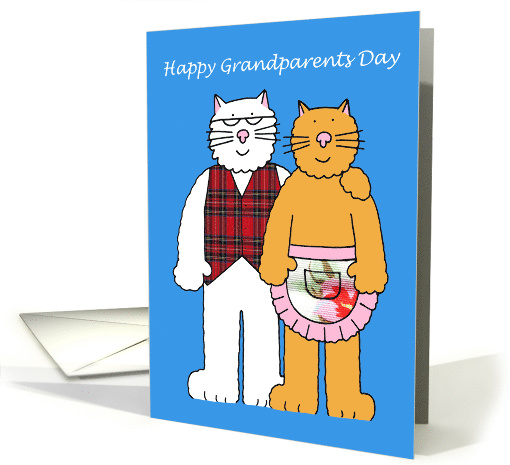 Happy Grandparents Day September 8th Cute Cartoon Cats in Clothes card