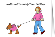 National Dress Up Your Pet Day Dog and Owner in Matching Outfits card