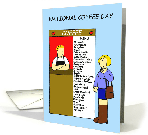 National Coffee Day September 29th Cartoon Humor card (1444182)