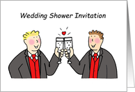 Wedding Shower Invitation for Male Couple Cartoon Men card