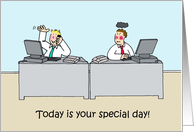 National Cranky Co-worker Day October 27th Humor Cartoon card