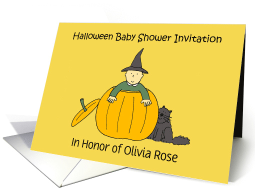 Halloween Baby Shower Invitation Cute Pumpkin and Baby to... (1447288)