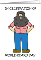 World Beard Day Cartoon Man September card