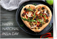National Pizza Day February 9th Heart Shaped Pizza Invitation card