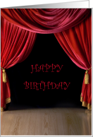 Happy Birthday Teenage Drama Queen Red Velvet Stage Curtains card