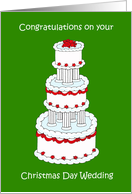 Christmas Day Wedding, December 25th Stylish Cake card