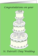 Congratulations on St. Patrick’s Day Wedding Stylish Cake card