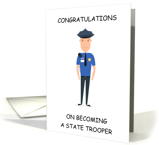 Congratulations on Becoming a State Trooper Cartoon Cop card (1453988)