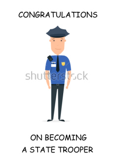 Congratulations on Becoming a State Trooper Cartoon Cop