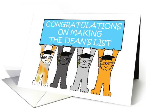 Dean's List Congratulations Cute Cartoon Cats card (1455050)