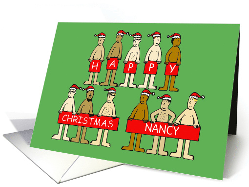 Almost Nude Cartoon Funny Christmas Men to Customize with... (1455678)