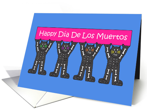 Day of the Dead Dia de Los Muertos Cartoon Cats in... (1456188)