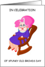 Spunky Old Broads Day, February 1st, Cartoon Lady with Pink Hair. card