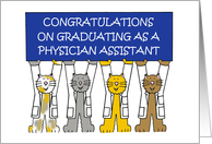 Physician Assistant Graduation Congratulations Cute Cartoon Cats card