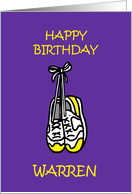 Happy Birthday Warren Cartoon Training Shoes card