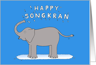 Happy Songkran Thai New Year Cute Cartoon Elephant card