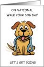 National Walk Your Dog Day February 22nd Cartoon Puppy with Lead card