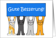 German Get Well Soon Gute Besserung Cartoon Cats card