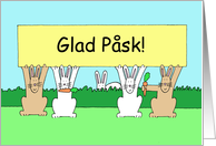 Swedish Happy Easter Glad Pask Cute Cartoon Bunnies card