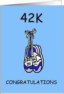 42K Marathon Congratulations for Him Cartoon Trainers card