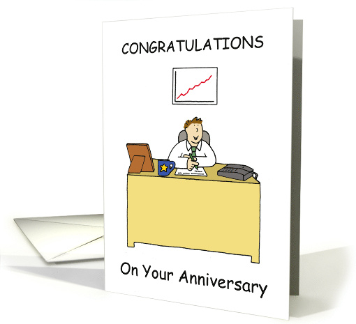 Work Anniversary Congratulations for Male Cartoon Humor card (1472120)
