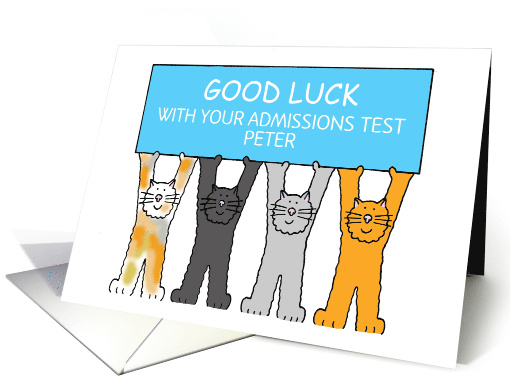 Good Luck Cartoon Cats to Customize for Any Exam or Test card