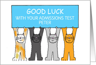 Good Luck Cartoon Cats to Customize for Any Exam or Test card