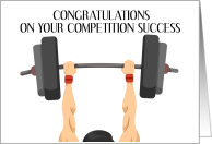 Body Building Competition Congratulations Muscle Man Lifting Weights card