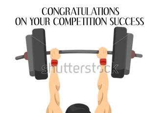 Body Building Competition Congratulations Muscle Man Lifting Weights