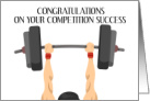 Body Building Competition Congratulations Muscle Man Lifting Weights card