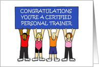 Certified Personal Trainer Congratulations Cartoon Gym People card