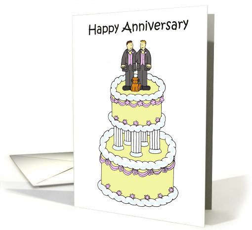 Happy Wedding Anniversary Gay Male Couple from the Cat card (1478526)