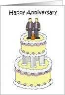 Happy Wedding Anniversary Gay Male Couple from the Cat card