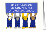 Congratulations on Being Accepted into Nursing School Cartoon Cats card