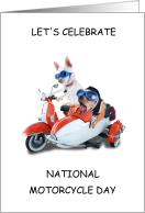 National Motorcycle Day October Dogs on Motorcyle and in Sidecar card