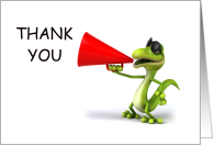 Thank You Funny Lizard with Megaphone Blank Inside card