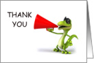 Thank You Funny Lizard with Megaphone Blank Inside card