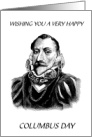 Happy Columbus Day October Christopher Columbus Mono Line Drawing card