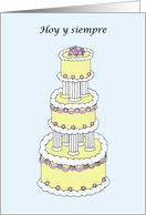 Spanish Wedding Congratulations Hoy y siempre Stylish Illustrated Cake card