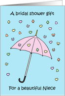 Bridal Shower Gift for Niece Pretty Umbrella and Confetti card