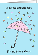 Bridal Shower Gift for Aunt Confetti and Umbrella Illustration card