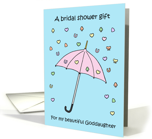 Bridal Shower Gift for My Goddaughter Confetti and Umbrella card