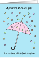 Bridal Shower Gift for My Goddaughter Confetti and Umbrella card