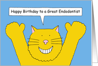 Happy Birthday Endodontist Cartoon Smiling Cat card