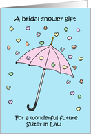 Bridal Shower Gift for Future Sister in Law Umbrella and Confetti card