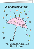 Bridal Shower Gift for Future Sister in Law Umbrella and Confetti card