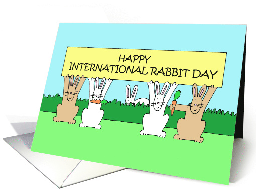 September 26th International Rabbit Day Cartoon Bunny Humor card